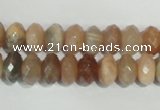 CMS565 15.5 inches 6*10mm faceted rondelle moonstone beads wholesale