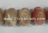 CMS568 15.5 inches 15*20mm faceted rondelle moonstone beads wholesale