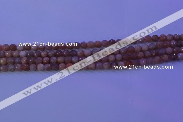 CMS570 15.5 inches 6mm faceted round moonstone gemstone beads