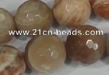 CMS577 15.5 inches 20mm faceted round moonstone beads wholesale