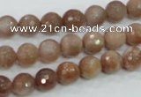 CMS59 15.5 inches 8mm faceted round moonstone gemstone beads