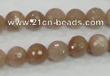 CMS60 15.5 inches 10mm faceted round moonstone gemstone beads