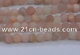 CMS600 15.5 inches 4mm round matte natural moonstone beads