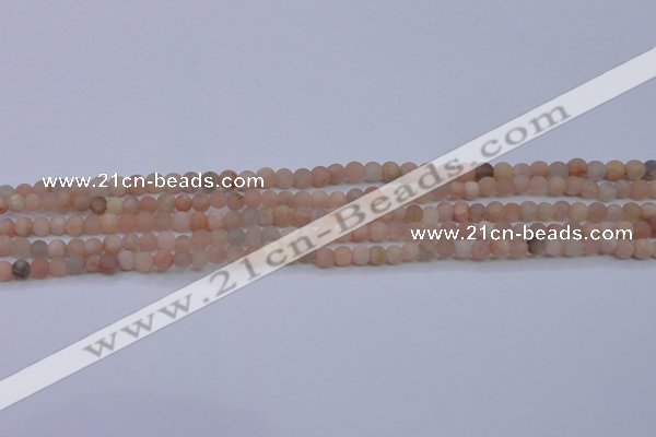 CMS600 15.5 inches 4mm round matte natural moonstone beads