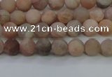 CMS601 15.5 inches 6mm round matte natural moonstone beads