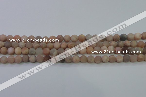 CMS603 15.5 inches 10mm round matte natural moonstone beads