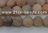 CMS604 15.5 inches 12mm round matte natural moonstone beads