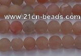 CMS610 15.5 inches 4mm round matte moonstone beads wholesale