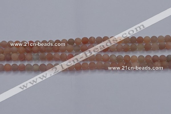 CMS611 15.5 inches 6mm round matte moonstone beads wholesale