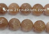 CMS62 15.5 inches 14mm faceted round moonstone gemstone beads