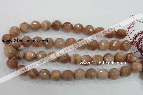 CMS63 15.5 inches 16mm faceted round moonstone gemstone beads