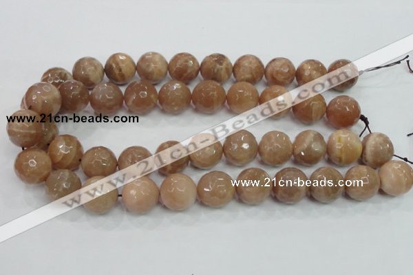 CMS64 15.5 inches 18mm faceted round moonstone gemstone beads