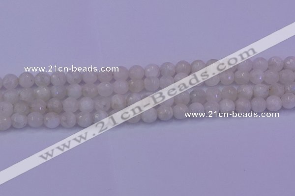 CMS662 15.5 inches 8mm faceted round white moonstone beads