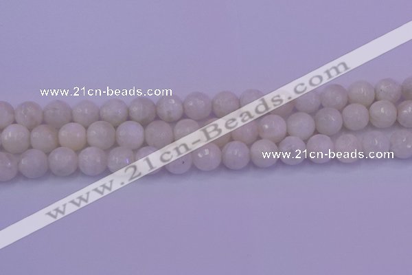 CMS663 15.5 inches 10mm faceted round white moonstone beads