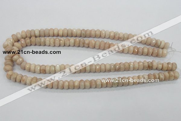 CMS67 15.5 inches 5*10mm faceted rondelle moonstone gemstone beads