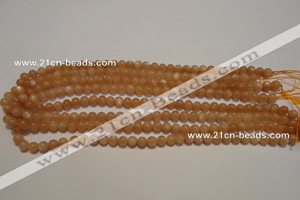 CMS701 15.5 inches 6mm round peach moonstone beads wholesale