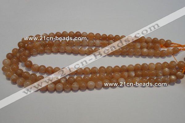 CMS702 15.5 inches 8mm round peach moonstone beads wholesale