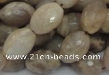 CMS71 15.5 inches 14*18mm faceted rice moonstone gemstone beads