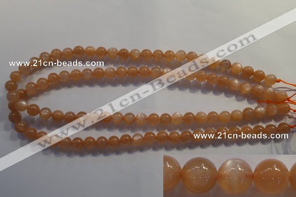 CMS732 15.5 inches 8mm round A grade natural peach moonstone beads