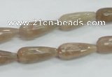 CMS74 15.5 inches 8*20mm faceted teardrop moonstone gemstone beads