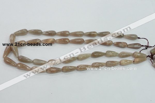 CMS74 15.5 inches 8*20mm faceted teardrop moonstone gemstone beads