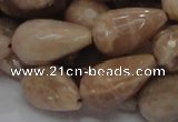 CMS75 15.5 inches 14*22mm faceted teardrop moonstone gemstone beads