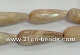 CMS76 15.5 inches 10*30mm faceted teardrop moonstone gemstone beads