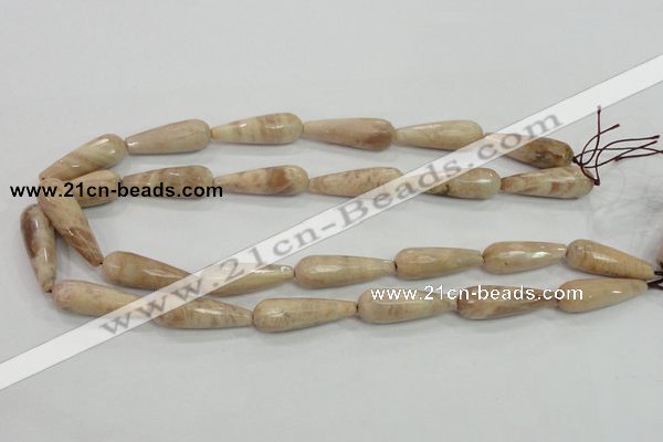 CMS76 15.5 inches 10*30mm faceted teardrop moonstone gemstone beads