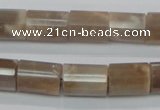 CMS77 15.5 inches 10*14mm faceted column moonstone gemstone beads