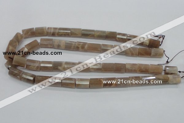 CMS77 15.5 inches 10*14mm faceted column moonstone gemstone beads