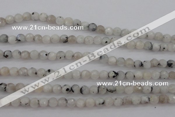 CMS801 15.5 inches 6mm faceted round white moonstone beads