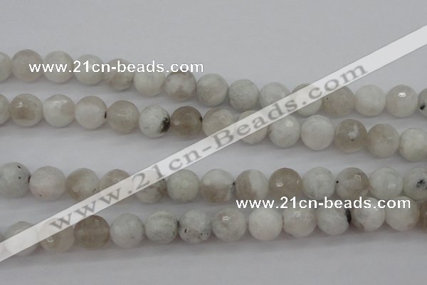 CMS803 15.5 inches 10mm faceted round white moonstone beads