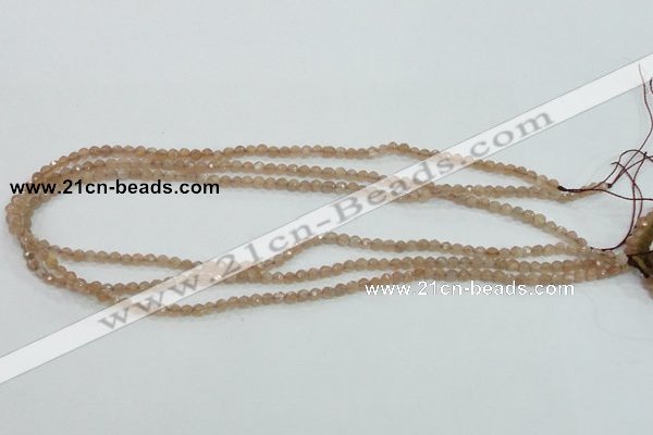 CMS81 15.5 inches 4mm faceted round moonstone gemstone beads