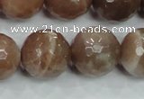 CMS82 15.5 inches 18mm faceted round moonstone gemstone beads