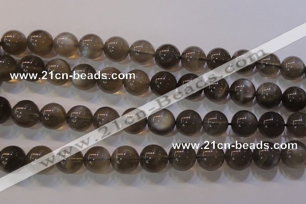 CMS854 15.5 inches 12mm round natural black moonstone beads