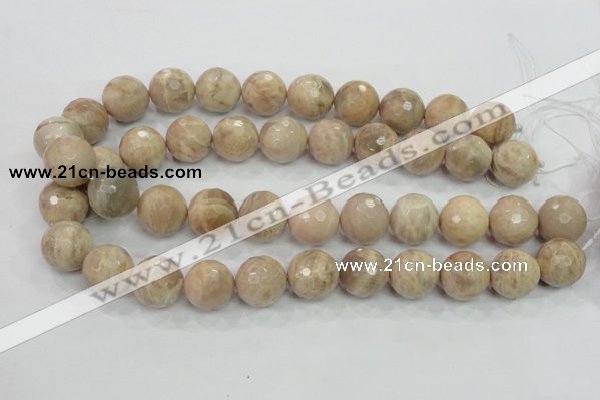 CMS86 15.5 inches 18mm faceted round moonstone gemstone beads