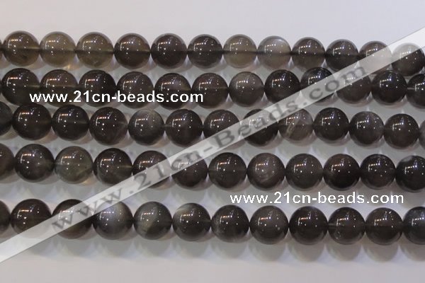 CMS861 15.5 inches 12mm round A grade natural black moonstone beads