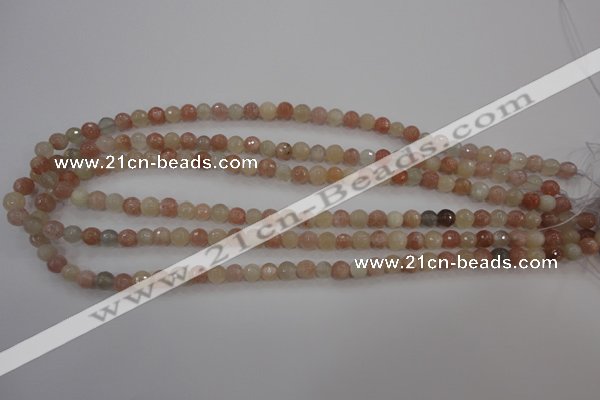 CMS870 15.5 inches 6mm faceted round moonstone gemstone beads