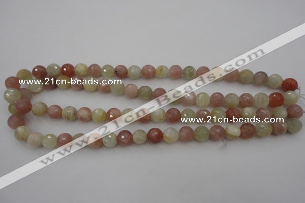 CMS880 15.5 inches 10mm faceted round moonstone gemstone beads