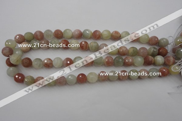 CMS881 15.5 inches 12mm faceted round moonstone gemstone beads