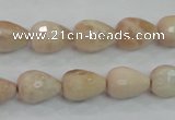 CMS89 15.5 inches 10*14mm faceted teardrop moonstone gemstone beads