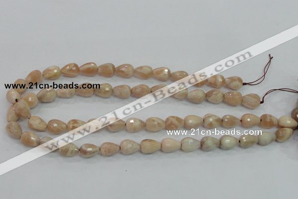 CMS89 15.5 inches 10*14mm faceted teardrop moonstone gemstone beads