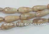 CMS90 15.5 inches 7*18mm faceted teardrop moonstone gemstone beads