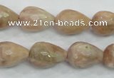 CMS91 15.5 inches 13*18mm faceted teardrop moonstone gemstone beads