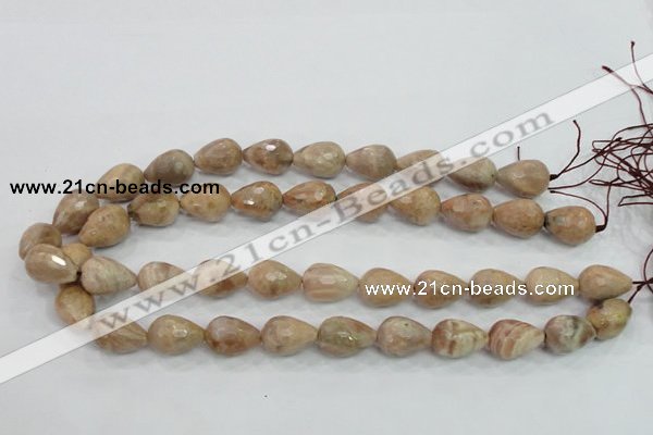 CMS91 15.5 inches 13*18mm faceted teardrop moonstone gemstone beads