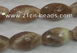 CMS93 15.5 inches 13*22mm faceted rice moonstone gemstone beads