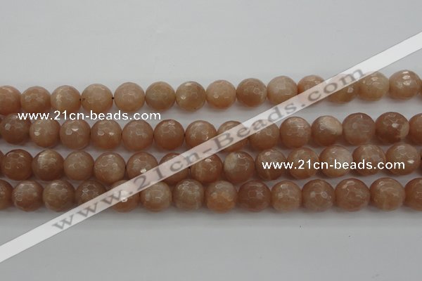 CMS943 15.5 inches 10mm faceted round A grade moonstone gemstone beads