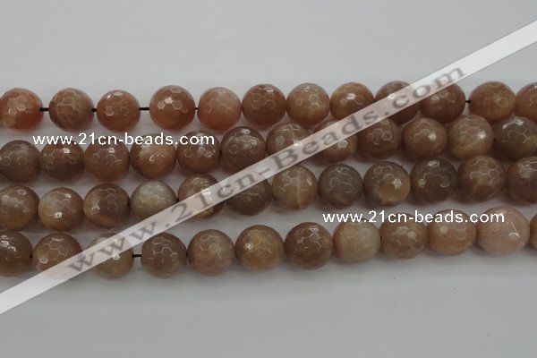 CMS944 15.5 inches 12mm faceted round A grade moonstone gemstone beads