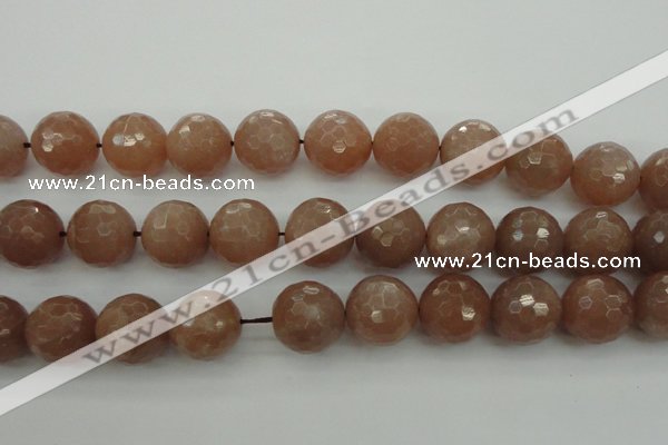 CMS946 15.5 inches 16mm faceted round A grade moonstone gemstone beads