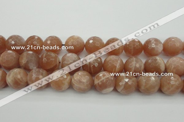 CMS947 15.5 inches 18mm faceted round A grade moonstone gemstone beads